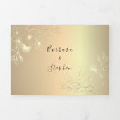 Faire-part de mariage triptyque 3 en 1 or photo (Page de couverture)