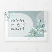 Faire-part de mariage triptyque à arche en eucalyp (Page de couverture)
