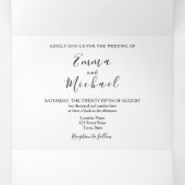 Faire-part de mariage triptyque à script minimal (Intérieur au milieu)