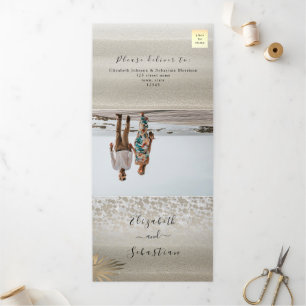 Faire-Part de Mariage Triptyque Photo de Plage