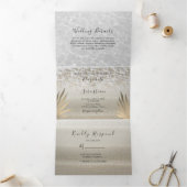 Faire-Part de Mariage Triptyque Photo de Plage (Intérieur)