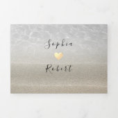Faire-part de mariage triptyque photo de plage (Page de couverture)