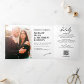 Faire-part de mariage triptyque photo moderne (Intérieur)