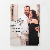 Faire-part de mariage triptyque photo moderne (Page de couverture)