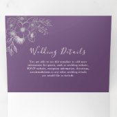 Faire-Part de Mariage Triptyque Photo Violet (Intérieur en premier)