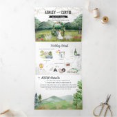 Faire-Part de Mariage Triptyque Rustique Forêt Mon (Intérieur)