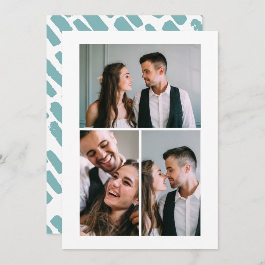 Faire-part de mariage trois photos (Devant / Derrière)