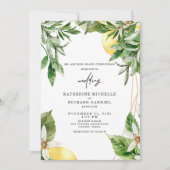 Faire-part de mariage tropical à feuillage méditer (Devant)