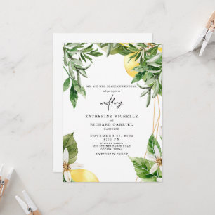 Faire-part de mariage tropical à feuillage méditer