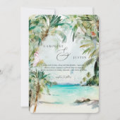 Faire-part de mariage tropical à l'aquarelle (Devant)