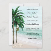 Faire-part de mariage Tropical Beach Palm Trees (Devant)