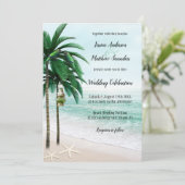 Faire-part de mariage Tropical Beach Palm Trees (Debout devant)