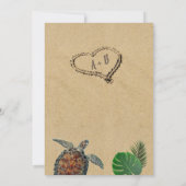 Faire-part de mariage Tropical Beach Sea Turtle (Dos)