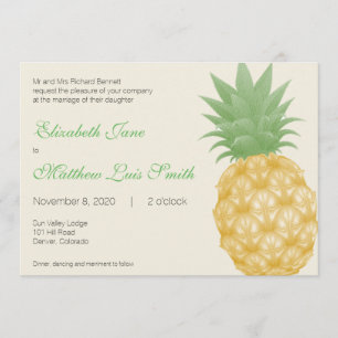 Faire-part de mariage tropical bilingue d'ananas