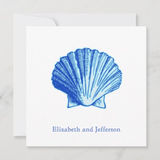 Faire-part de mariage Tropical Bimini Blue Shell (Devant)