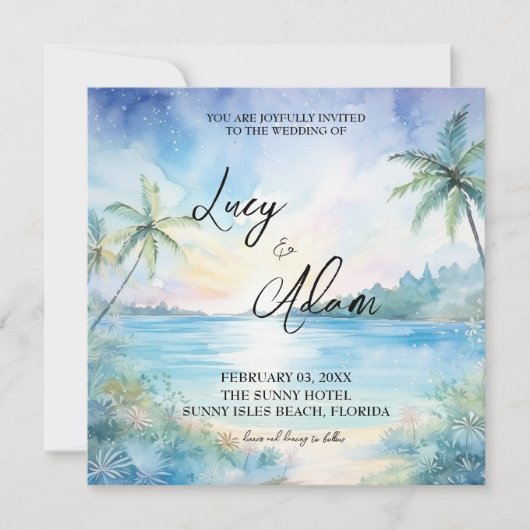 Faire-part de mariage Tropical Bliss (Devant)