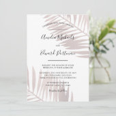 Faire-part de mariage Tropical Blush Palms (Debout devant)
