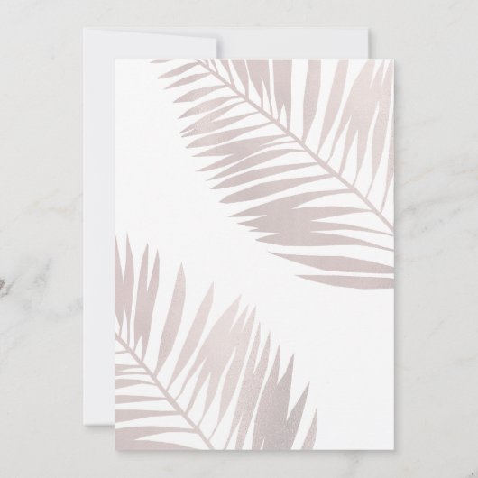 Faire-part de mariage Tropical Blush Palms (Dos)