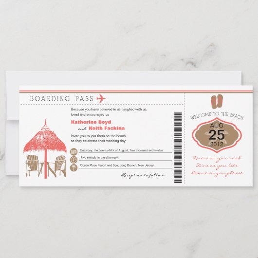 Faire-part de mariage tropical de carte (Devant)