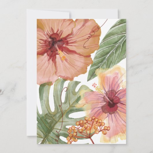 Faire-part de mariage tropical de destination (Dos)