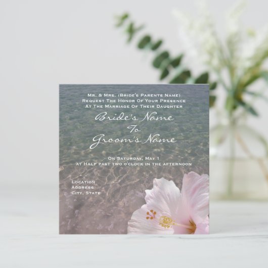 Faire-part de mariage tropical de destination de (Debout devant)