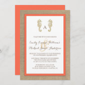 Faire-part de mariage tropical de plage de toile (Devant / Derrière)