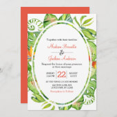 Faire-part de mariage Tropical Feuille de palme (Devant / Derrière)