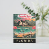 Faire-part de mariage tropical Flamingo Floride (Debout devant)