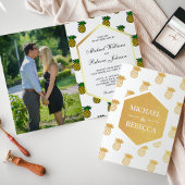 Faire-part de mariage Tropical Gold Foil