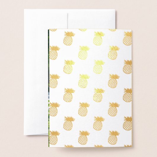 Faire-part de mariage Tropical Gold Foil (Derrière avec enveloppe)