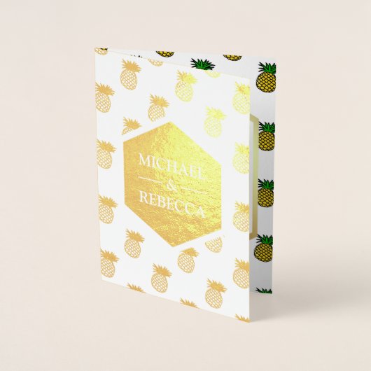 Faire-part de mariage Tropical Gold Foil (Devant)