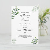 Faire-part de mariage Tropical Greenery (Debout devant)