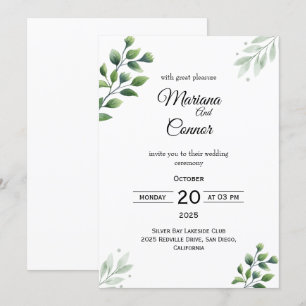 Faire-part de mariage Tropical Greenery