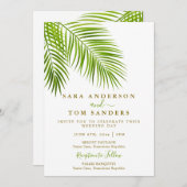 Faire-part de mariage Tropical Palm (Devant / Derrière)
