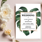 Faire-part de mariage Tropical Palm Leaf Monstera