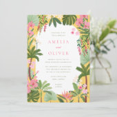 Faire-part de mariage tropical peint (Debout devant)