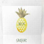 Faire-part de mariage tropical Pinas Pineapple Aqu (Intérieur en premier)