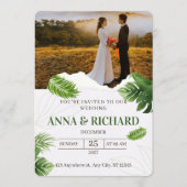 Faire-part de mariage tropical romantique (Devant)