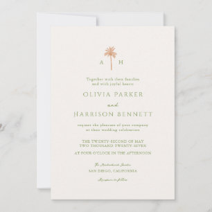 Faire-part de mariage tropical sous les palmiers