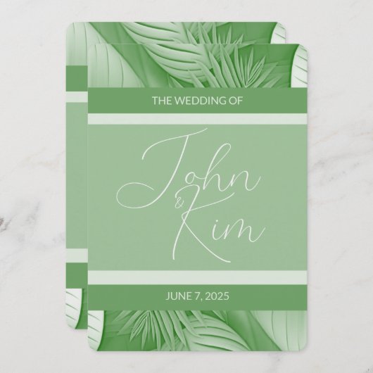 Faire-part de mariage tropicale (Devant / Derrière)