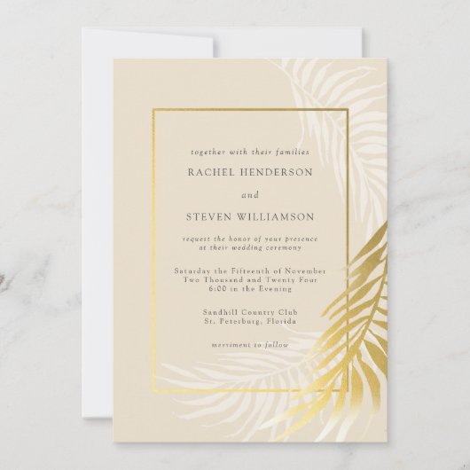 Faire-part de mariage tropicale (Devant)