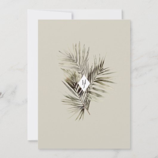 Faire-part de mariage tropicale - Conception botan (Dos)