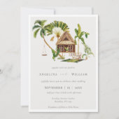 Faire-part de mariage tropicale de palmiers (Devant)