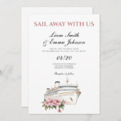 Faire-part de mariage tropicale des navires de cro (Devant / Derrière)