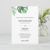 Faire-part de mariage tropicale en feuille de palm (Debout devant)
