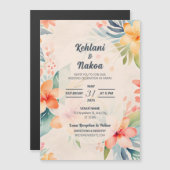 Faire-part de mariage tropicale - Magnétique (Devant / Derrière)