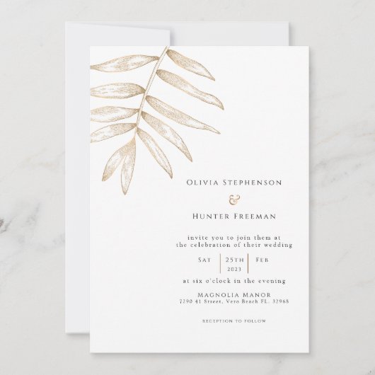 Faire-part de mariage tropicale minimaliste (Devant)