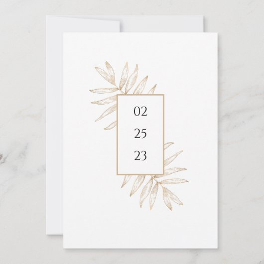 Faire-part de mariage tropicale minimaliste (Dos)