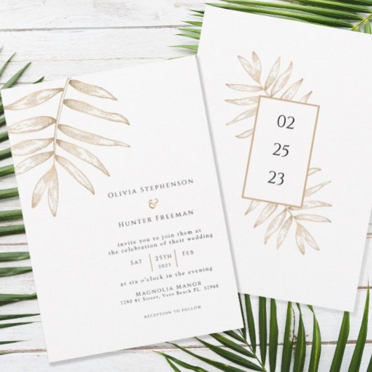 Faire-part de mariage tropicale minimaliste