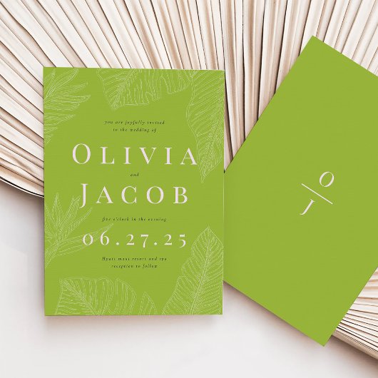Faire-part de mariage tropicale moderne